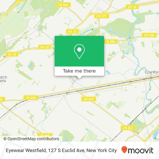 Mapa de Eyewear Westfield, 127 S Euclid Ave