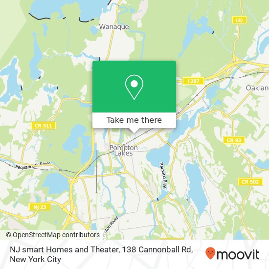 NJ smart Homes and Theater, 138 Cannonball Rd map