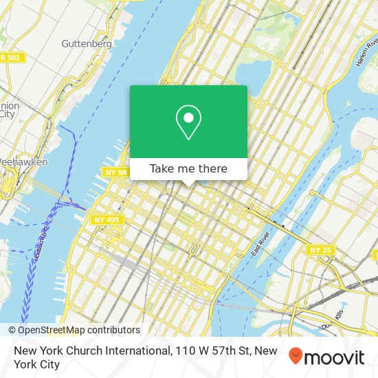 New York Church International, 110 W 57th St map