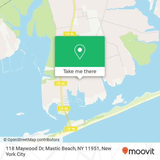 118 Maywood Dr, Mastic Beach, NY 11951 map