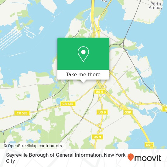 Mapa de Sayreville Borough of General Information