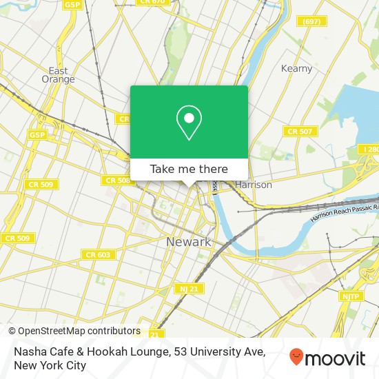 Nasha Cafe & Hookah Lounge, 53 University Ave map