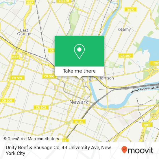 Mapa de Unity Beef & Sausage Co, 43 University Ave