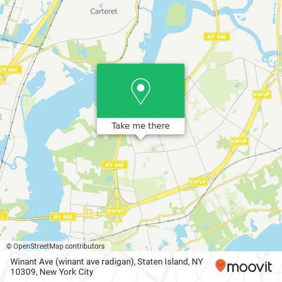 Mapa de Winant Ave (winant ave radigan), Staten Island, NY 10309