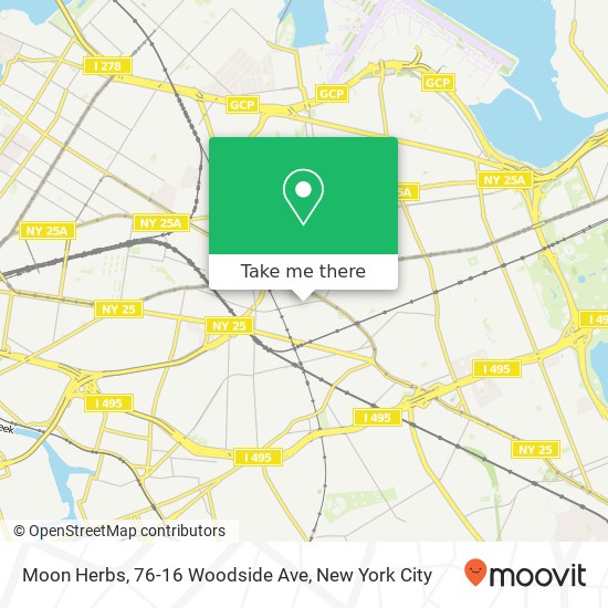 Mapa de Moon Herbs, 76-16 Woodside Ave