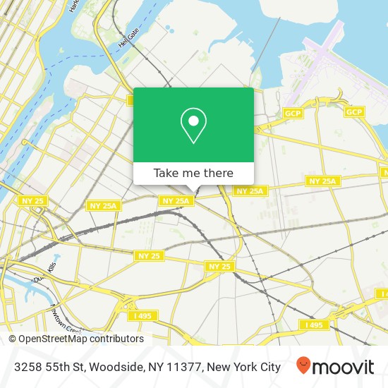 Mapa de 3258 55th St, Woodside, NY 11377