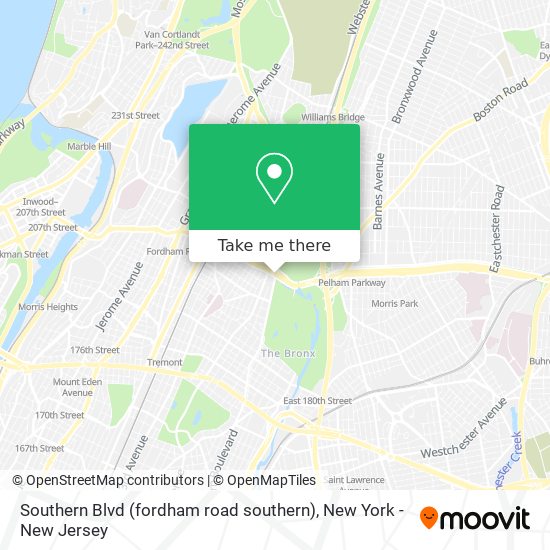 Mapa de Southern Blvd (fordham road southern)