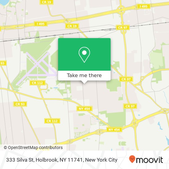 Mapa de 333 Silva St, Holbrook, NY 11741