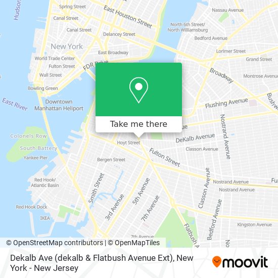Mapa de Dekalb Ave (dekalb & Flatbush Avenue Ext)