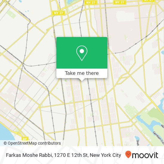 Mapa de Farkas Moshe Rabbi, 1270 E 12th St