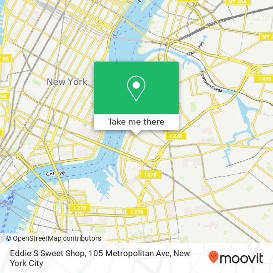 Eddie S Sweet Shop, 105 Metropolitan Ave map