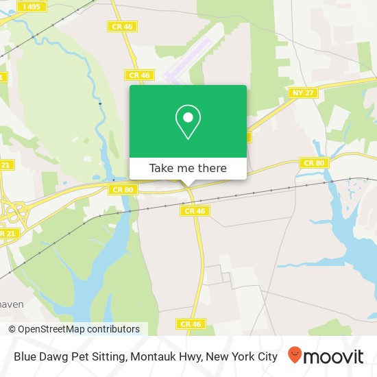 Blue Dawg Pet Sitting, Montauk Hwy map