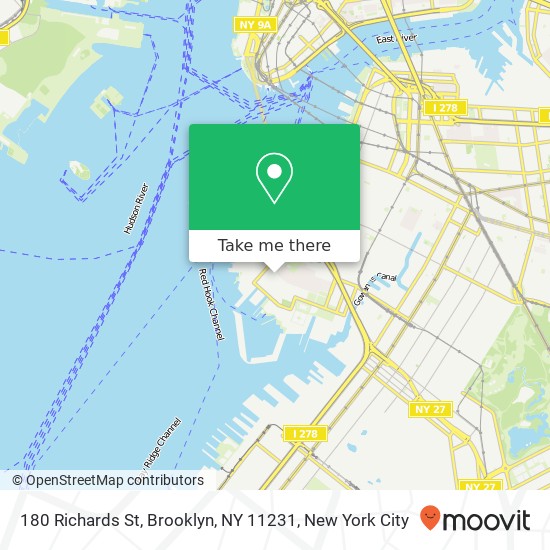 Mapa de 180 Richards St, Brooklyn, NY 11231