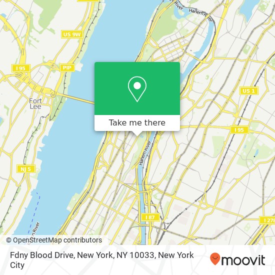 Fdny Blood Drive, New York, NY 10033 map