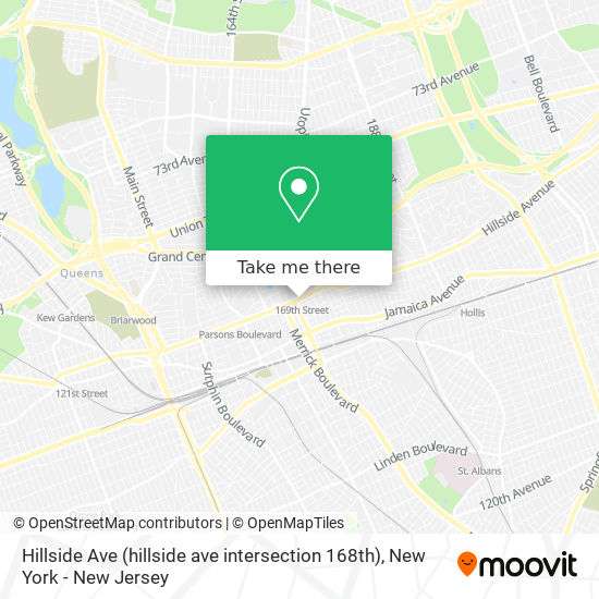 Mapa de Hillside Ave (hillside ave intersection 168th)