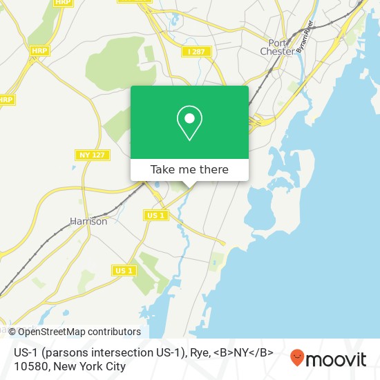 Mapa de US-1 (parsons intersection US-1), Rye, <B>NY< / B> 10580
