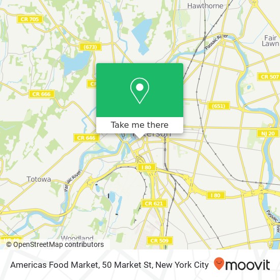 Mapa de Americas Food Market, 50 Market St