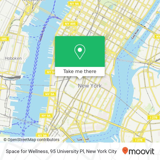 Space for Wellness, 95 University Pl map