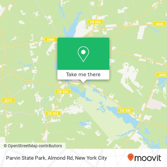 Mapa de Parvin State Park, Almond Rd