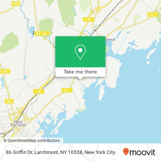 Mapa de 86 Griffin Dr, Larchmont, NY 10538