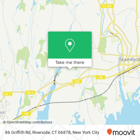 Mapa de 86 Griffith Rd, Riverside, CT 06878