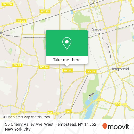 Mapa de 55 Cherry Valley Ave, West Hempstead, NY 11552