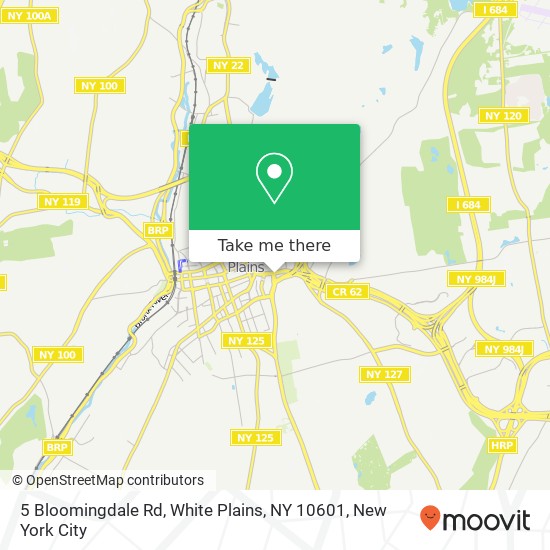 Mapa de 5 Bloomingdale Rd, White Plains, NY 10601
