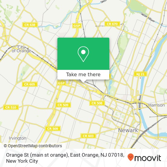 Mapa de Orange St (main st orange), East Orange, NJ 07018