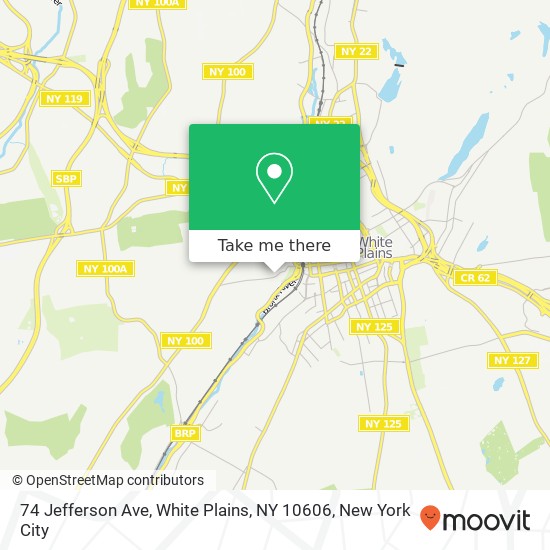 Mapa de 74 Jefferson Ave, White Plains, NY 10606
