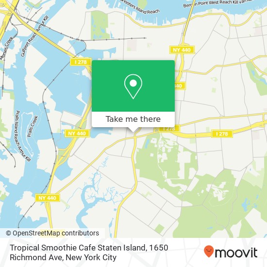 Tropical Smoothie Cafe Staten Island, 1650 Richmond Ave map