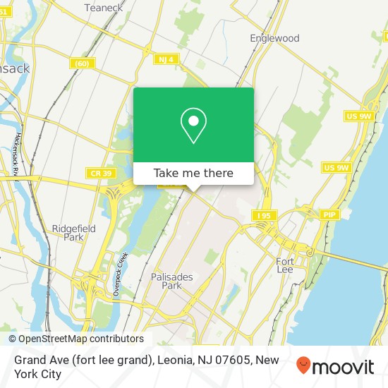 Mapa de Grand Ave (fort lee grand), Leonia, NJ 07605