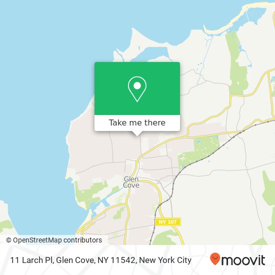 Mapa de 11 Larch Pl, Glen Cove, NY 11542