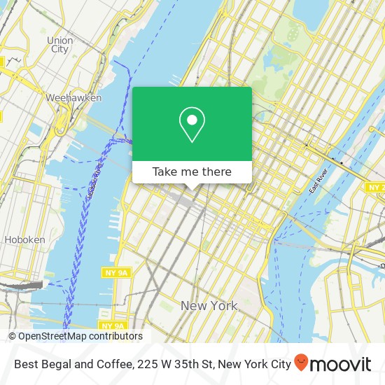 Mapa de Best Begal and Coffee, 225 W 35th St