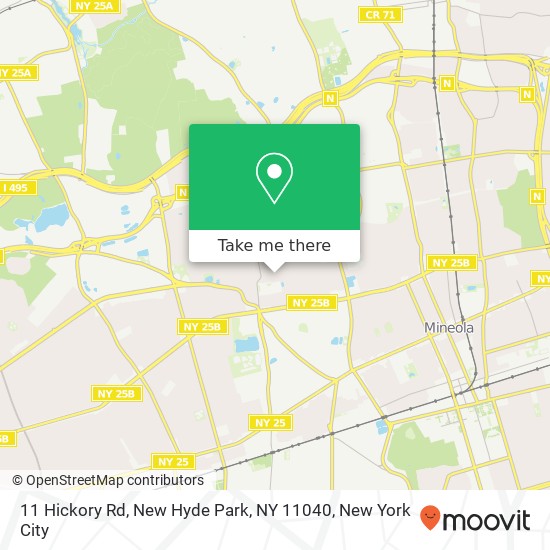 Mapa de 11 Hickory Rd, New Hyde Park, NY 11040