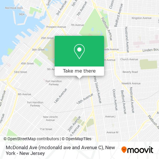 Mapa de McDonald Ave (mcdonald ave and Avenue C)