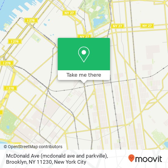 Mapa de McDonald Ave (mcdonald ave and parkville), Brooklyn, NY 11230