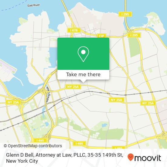 Glenn D Bell, Attorney at Law, PLLC, 35-35 149th St map