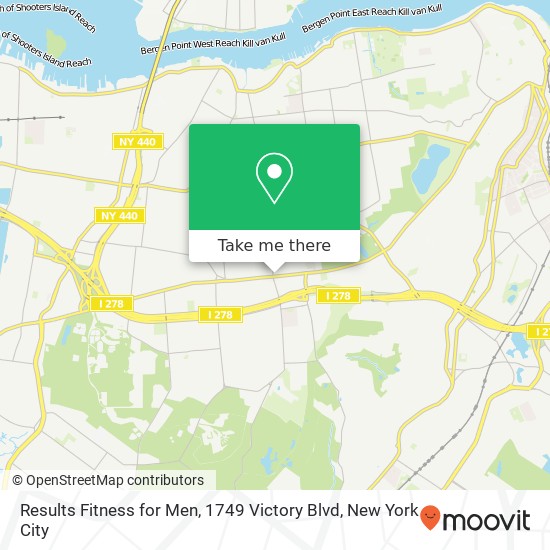 Results Fitness for Men, 1749 Victory Blvd map