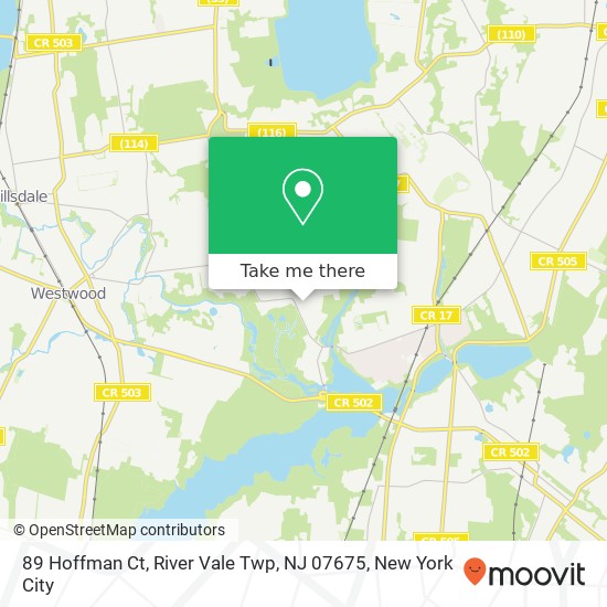 Mapa de 89 Hoffman Ct, River Vale Twp, NJ 07675