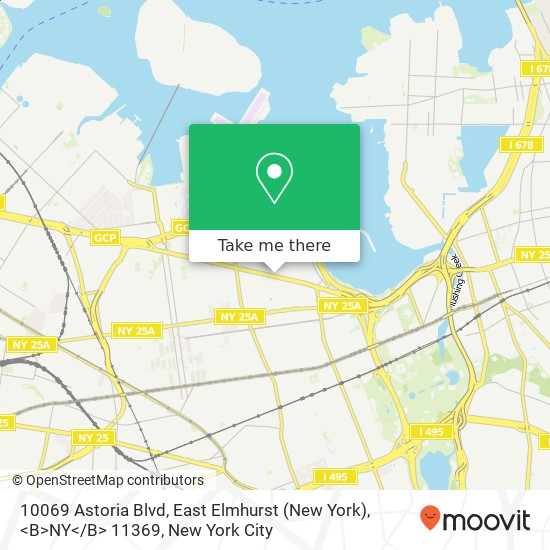 Mapa de 10069 Astoria Blvd, East Elmhurst (New York), <B>NY< / B> 11369