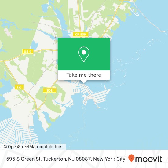 Mapa de 595 S Green St, Tuckerton, NJ 08087