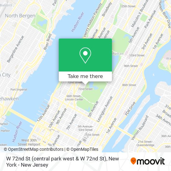 W 72nd St (central park west & W 72nd St) map