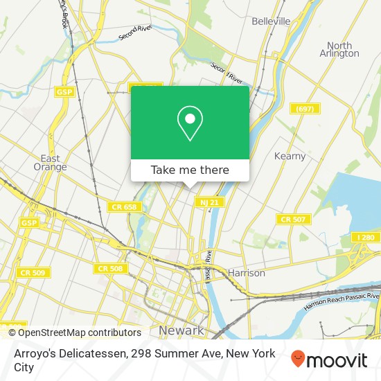 Mapa de Arroyo's Delicatessen, 298 Summer Ave