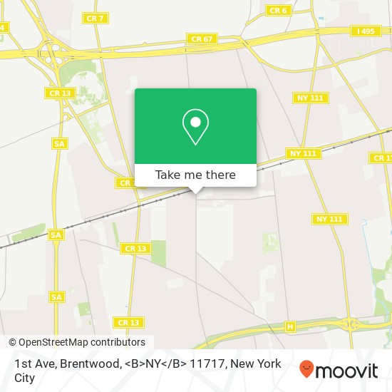 Mapa de 1st Ave, Brentwood, <B>NY< / B> 11717