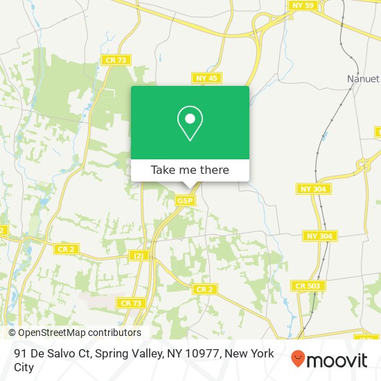 Mapa de 91 De Salvo Ct, Spring Valley, NY 10977