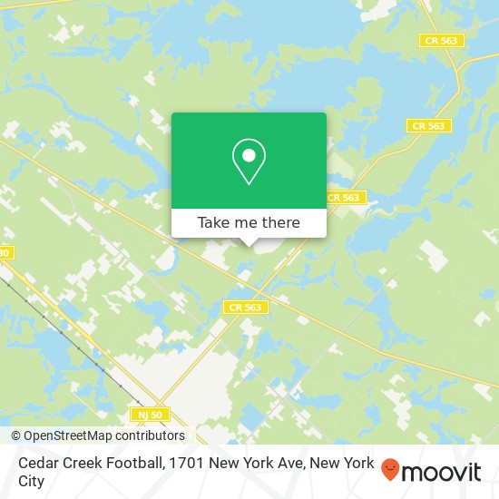 Mapa de Cedar Creek Football, 1701 New York Ave