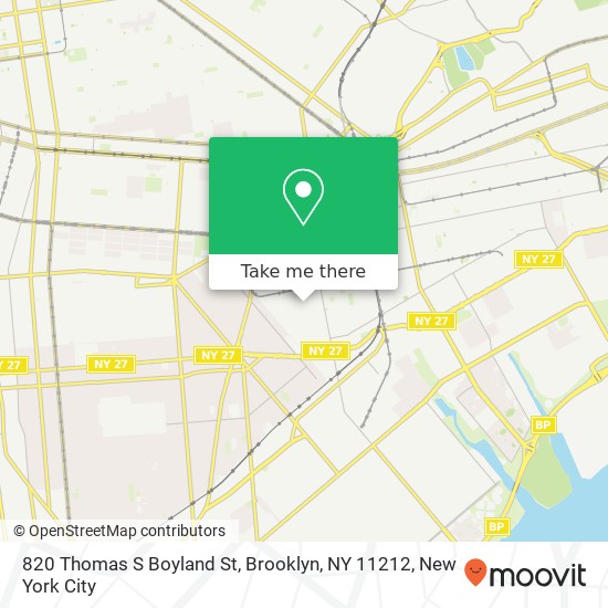 Mapa de 820 Thomas S Boyland St, Brooklyn, NY 11212