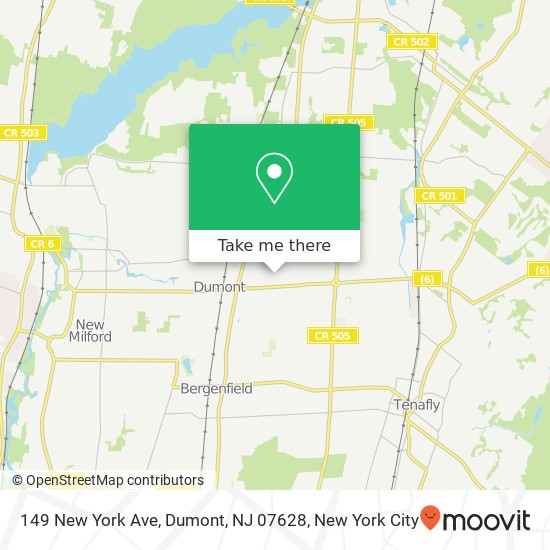 Mapa de 149 New York Ave, Dumont, NJ 07628