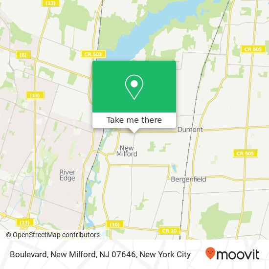 Mapa de Boulevard, New Milford, NJ 07646