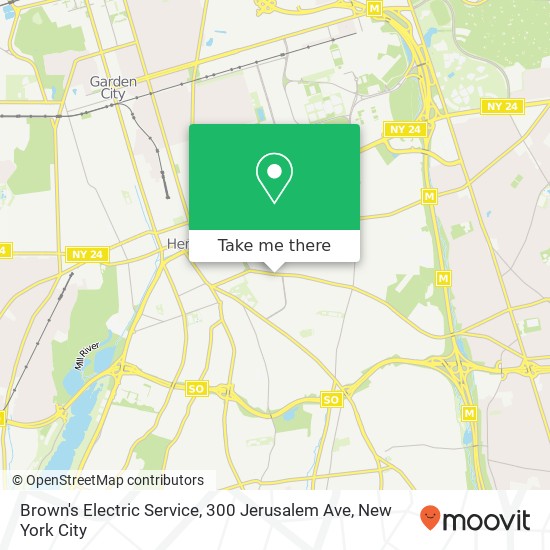 Mapa de Brown's Electric Service, 300 Jerusalem Ave